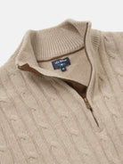 PULLOVER LÃ REGULAR FIT BEGE LISO MR. BLUE