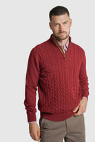 PULLOVER LÃ REGULAR FIT BORDEAUX LISO MR. BLUE