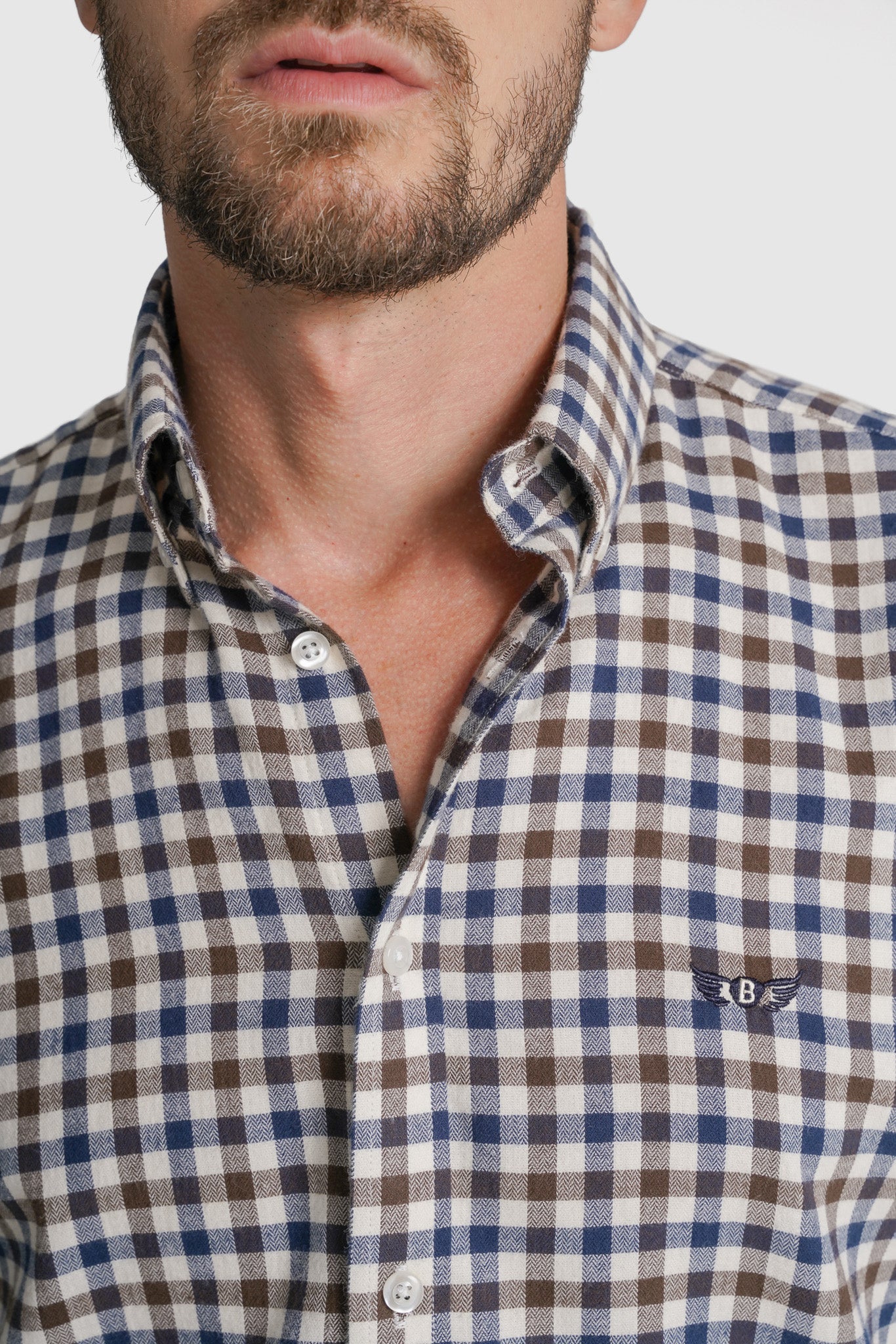 CAMISA FLANELA REGULAR FIT CASTANHA AO QUADRADO MR. BLUE