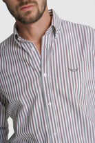 CAMISA FIL-A-FIL REGULAR FIT VERDE ÀS RISCAS MR. BLUE