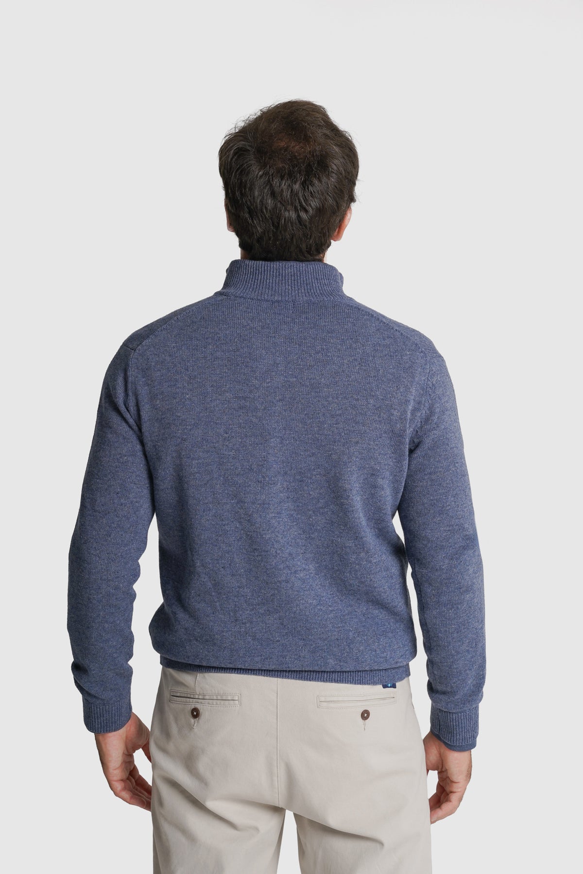 PULLOVER LÃ REGULAR FIT AZUL LISO MR. BLUE