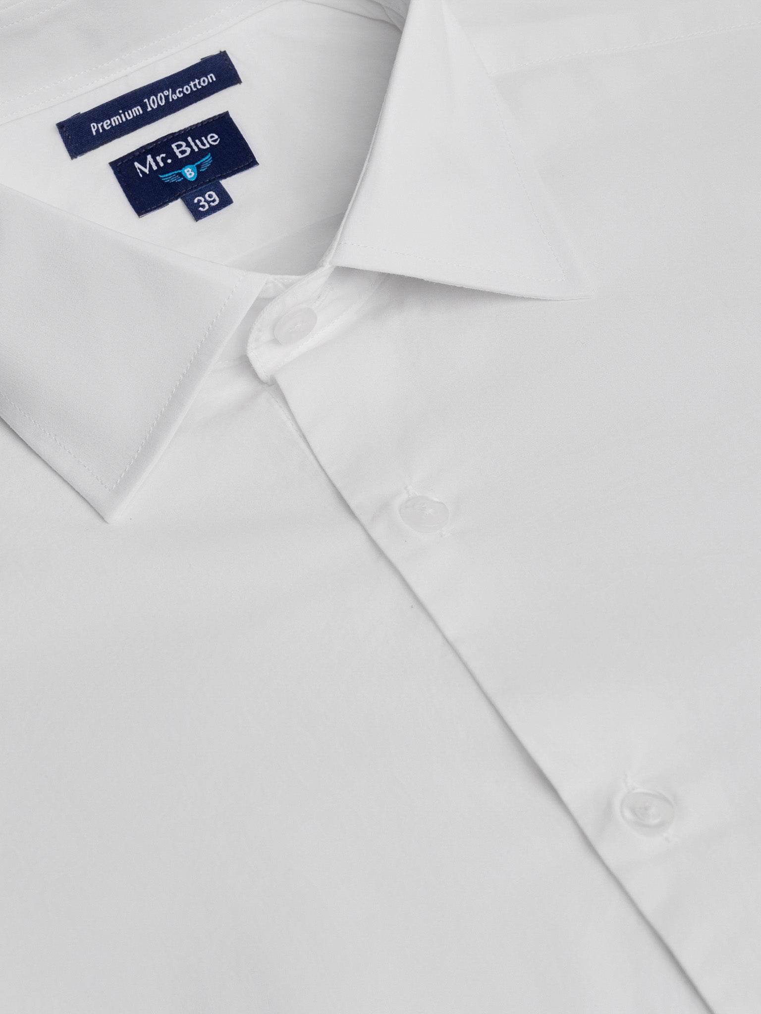 CAMISA CLASSIC FIT BRANCA LISA MR. BLUE