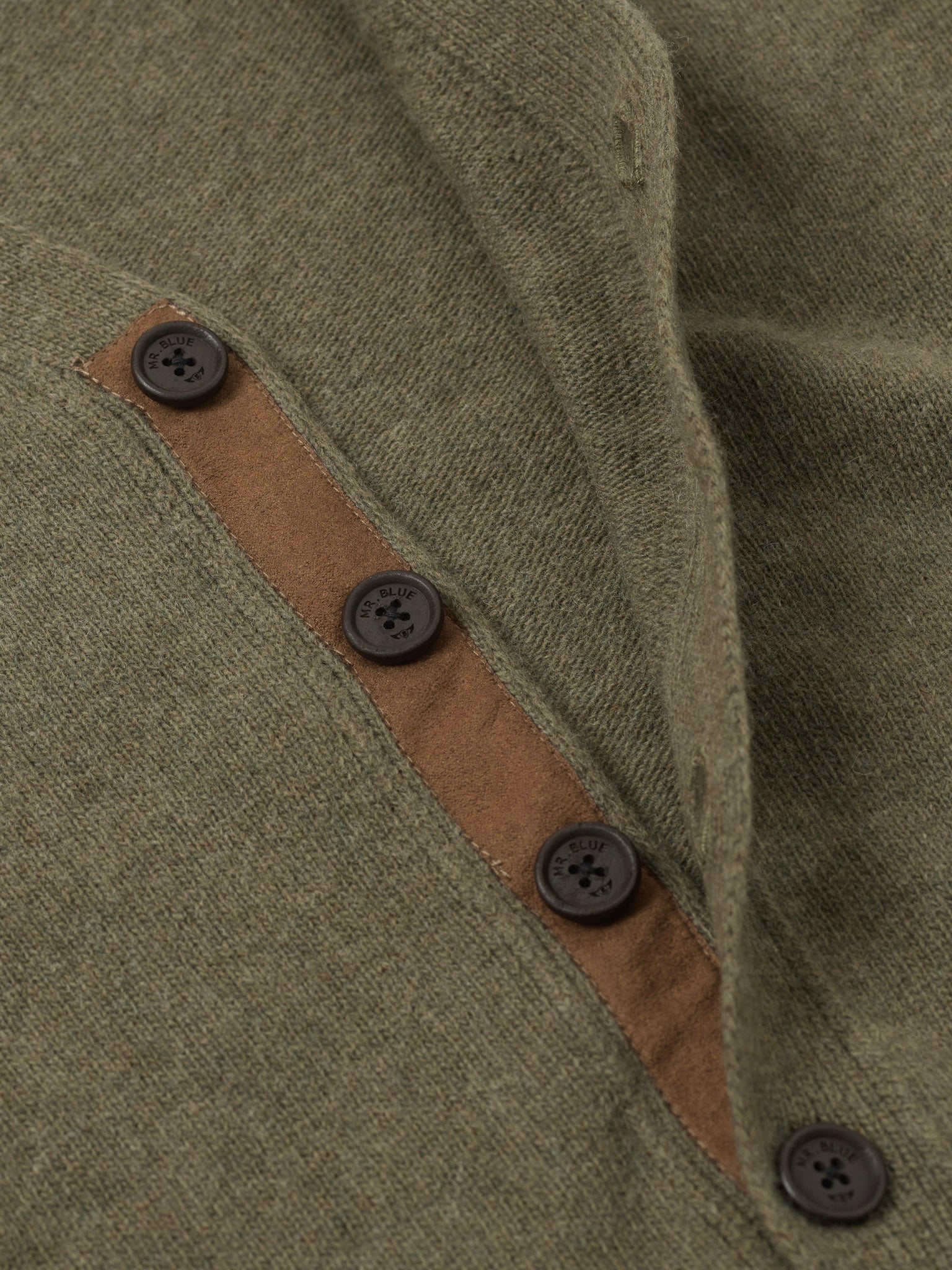 CARDIGAN LÃ REGULAR FIT VERDE LISO MR. BLUE
