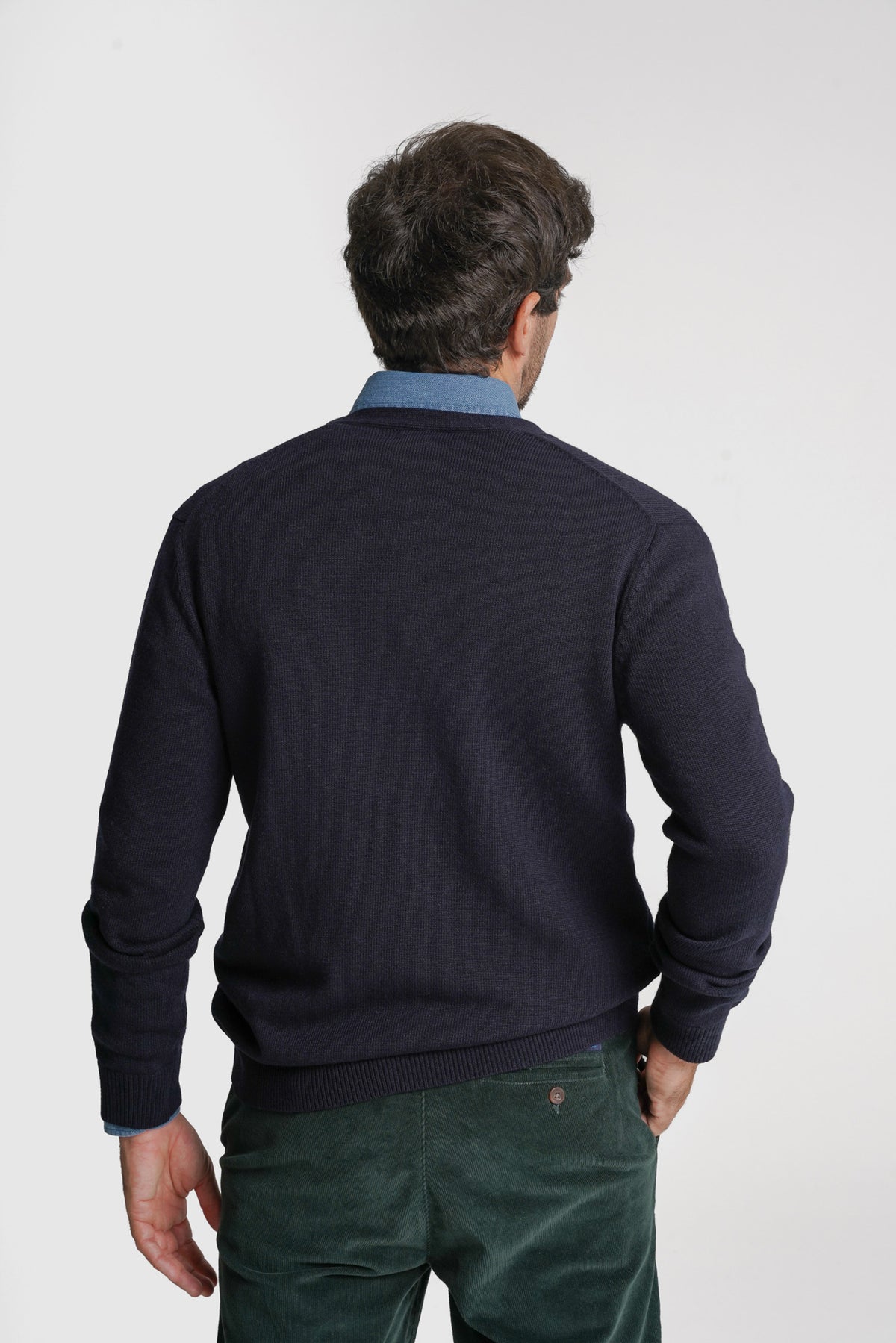 CARDIGAN LÃ REGULAR FIT AZUL LISO MR. BLUE