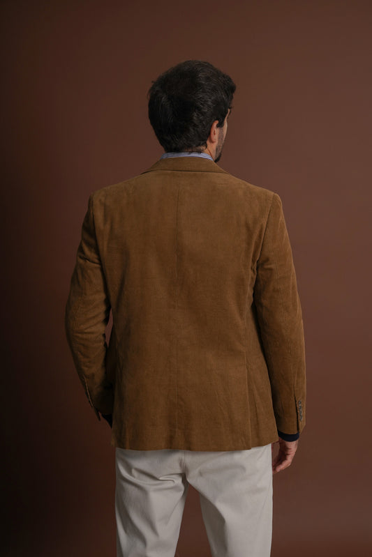 BLAZER ALGODÃO CAMEL LISO MR. BLUE