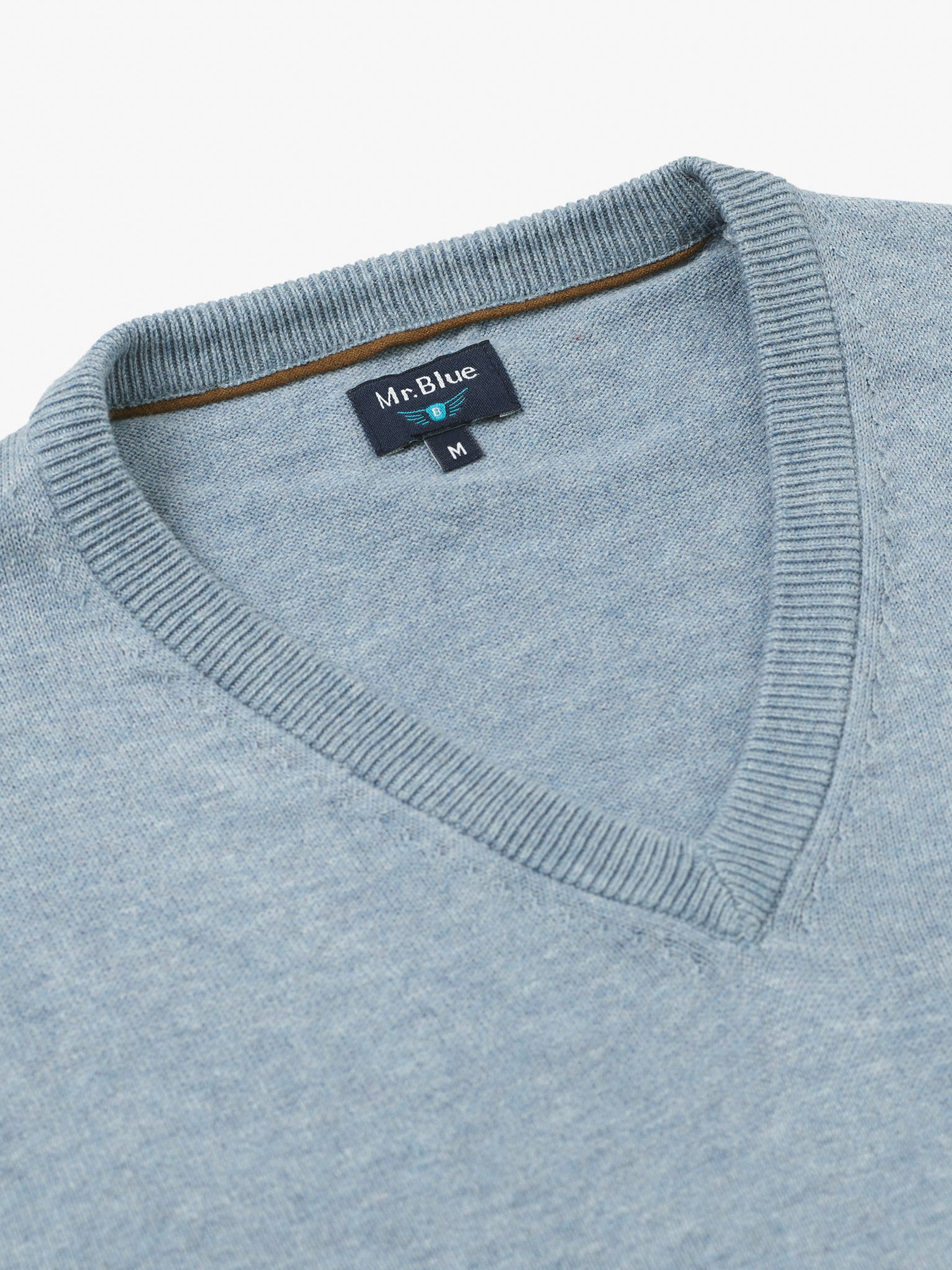 PULLOVER CAXEMIRA REGULAR FIT AZUL LISO MR. BLUE