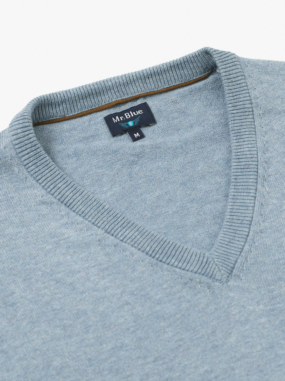 PULLOVER CAXEMIRA REGULAR FIT AZUL LISO MR. BLUE