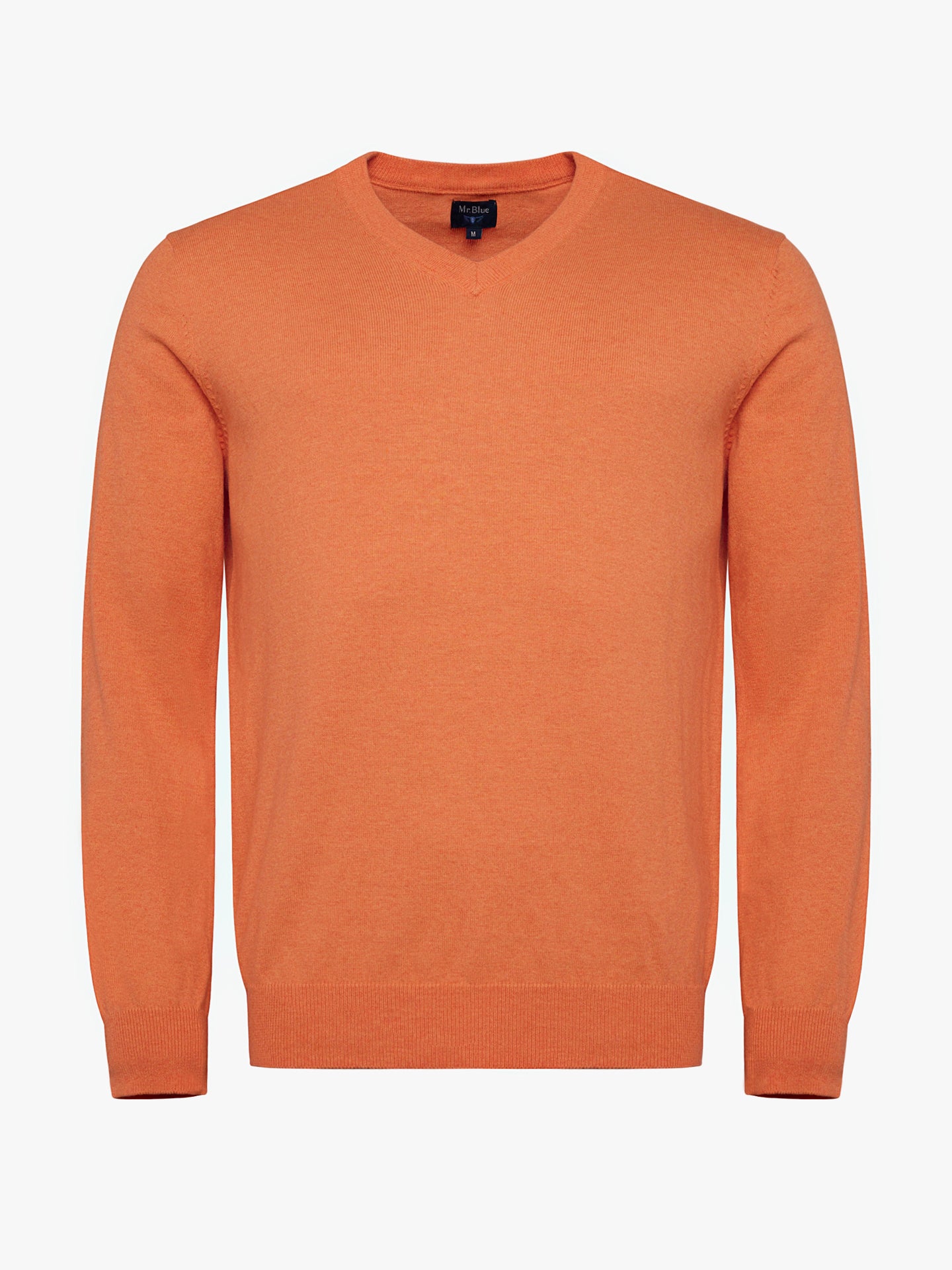 Mr. Blue Slim Orange Cashmere Pullover
