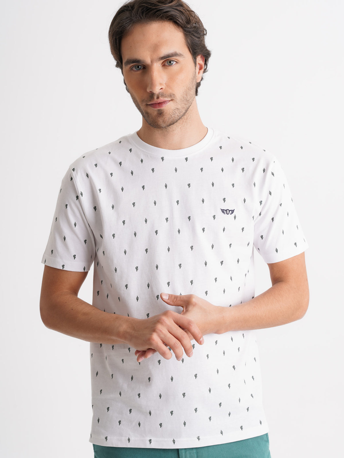 Camiseta Mr. Blue 100% Algodón Blanco