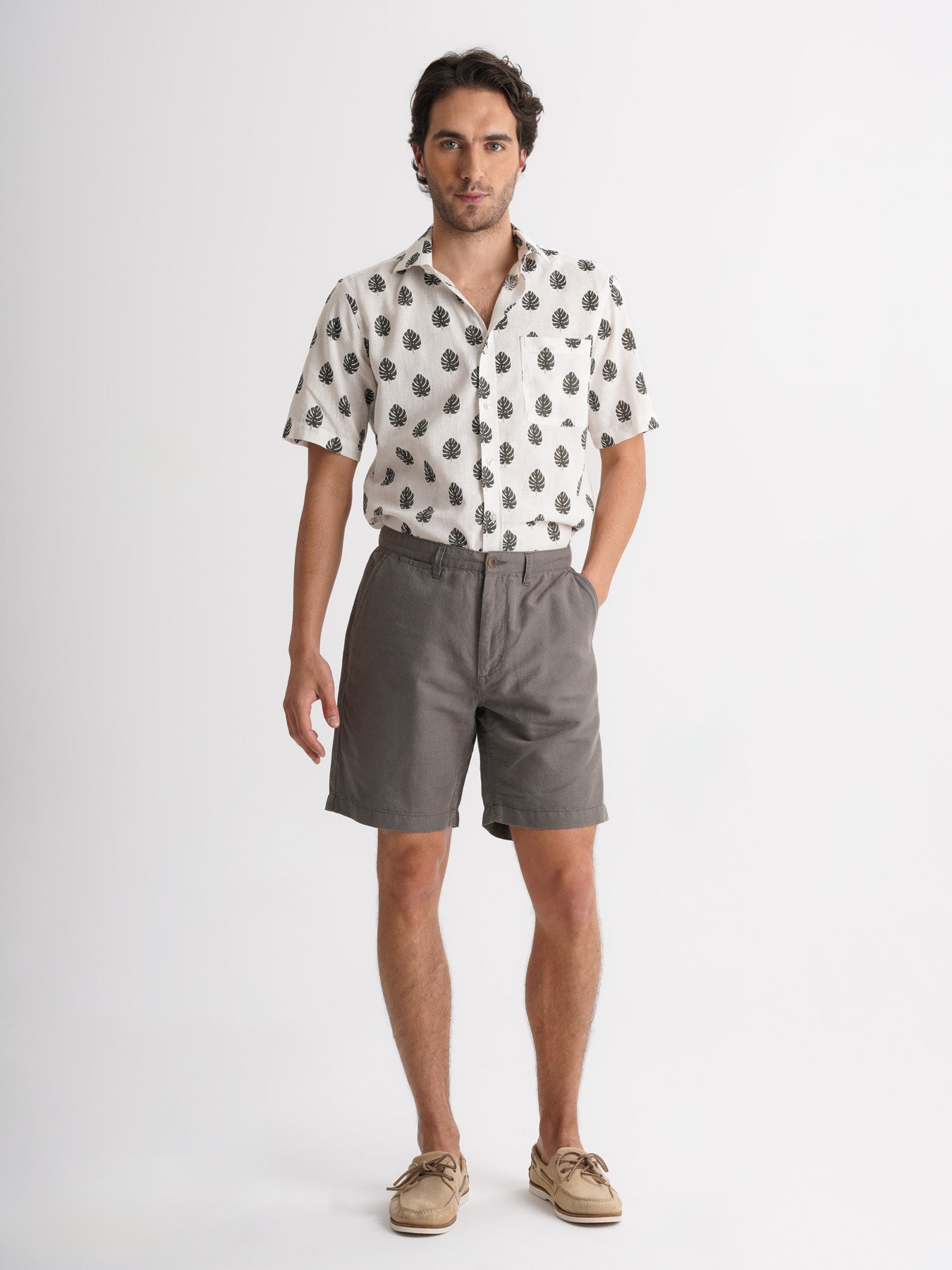 Mr. Blue Green Slim Fit Shorts