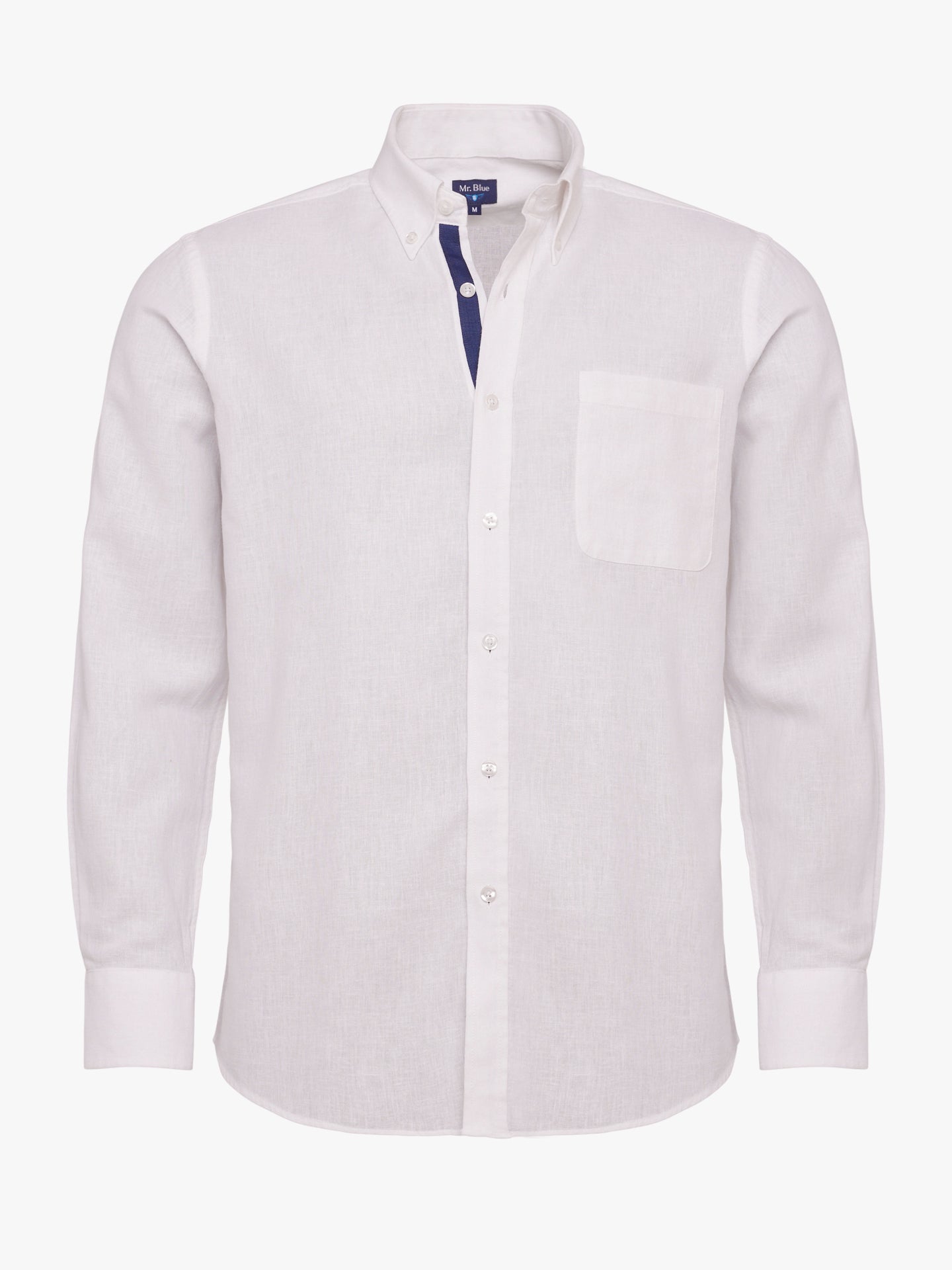 Camisa Regular Fit Linho Branca Mr. Blue