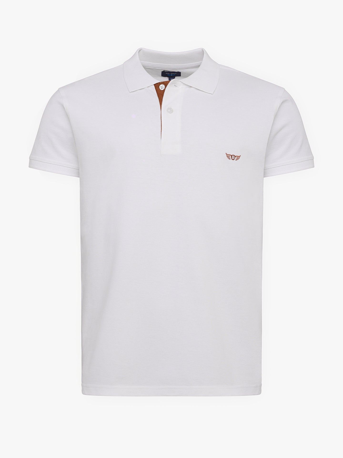 Polo Regular Fit Piquet Branco Mr. Blue
