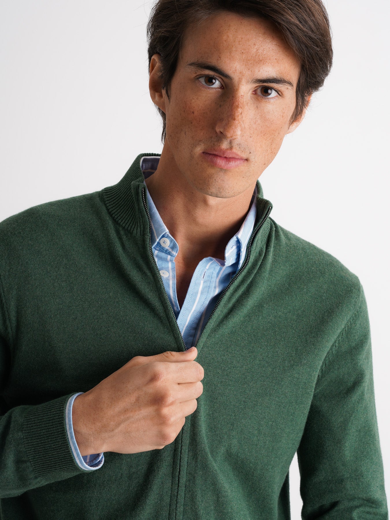 Mr. Blue Thin Green Cashmere Pullover