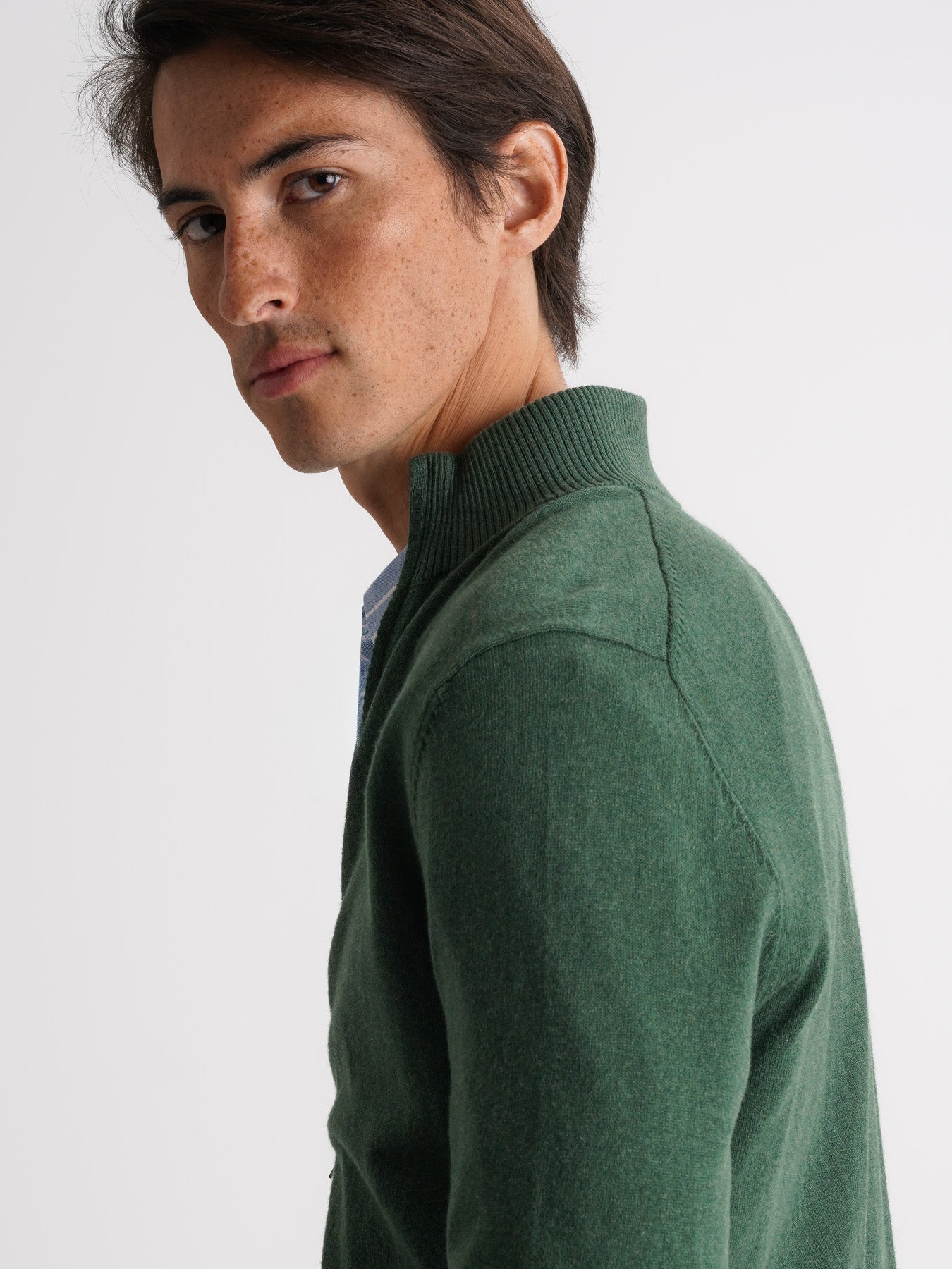 Mr. Blue Thin Green Cashmere Pullover