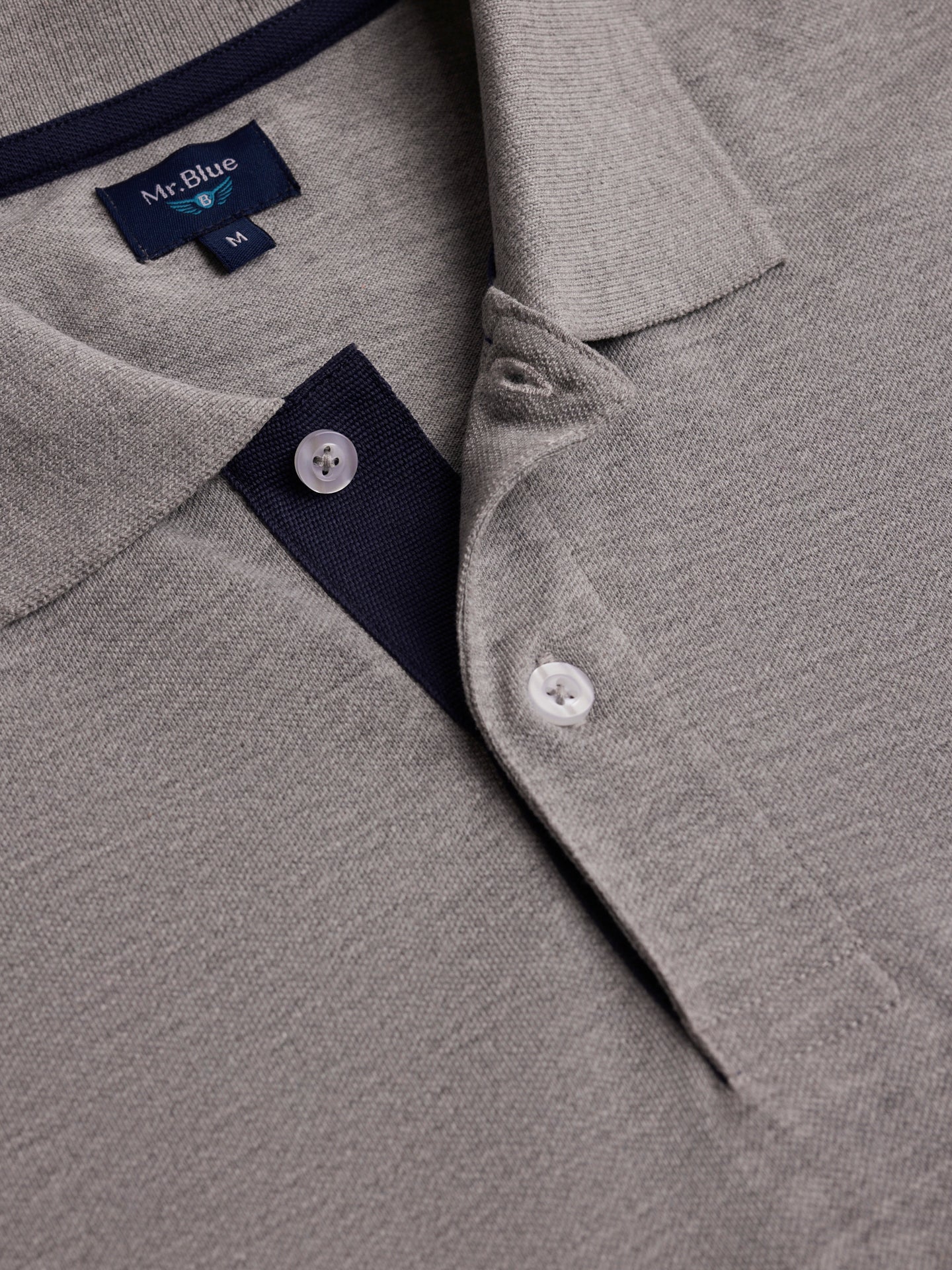 Polo gris de piquet de corte estándar de Mr. Blue