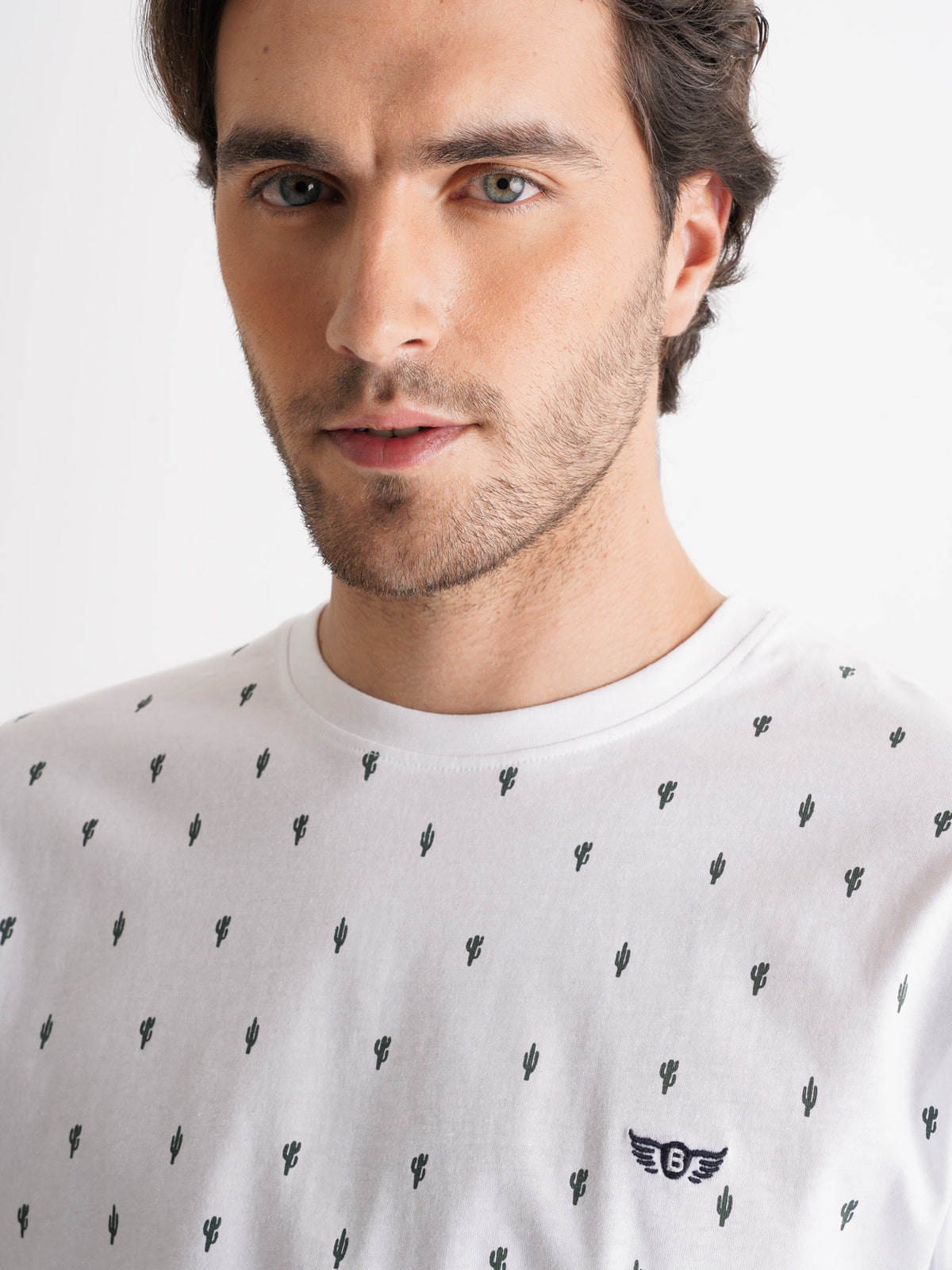 Camiseta Mr. Blue 100% Algodón Blanco