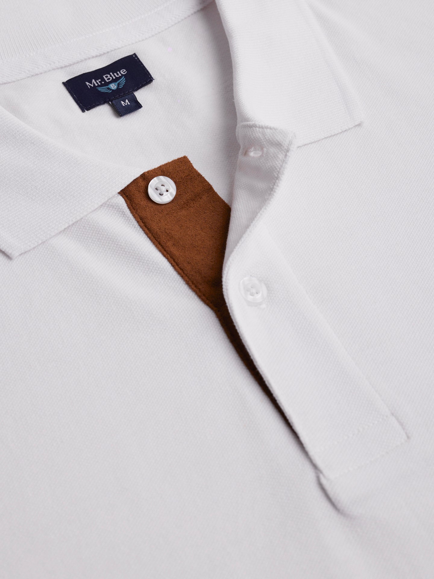 Polo Regular Fit Piquet Branco Mr. Blue